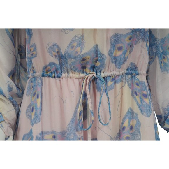 Diane Von Furstenberg Womens Camila Dress Size 6 Pink Off Shoulder Chiffon Silk - Picture 4 of 12